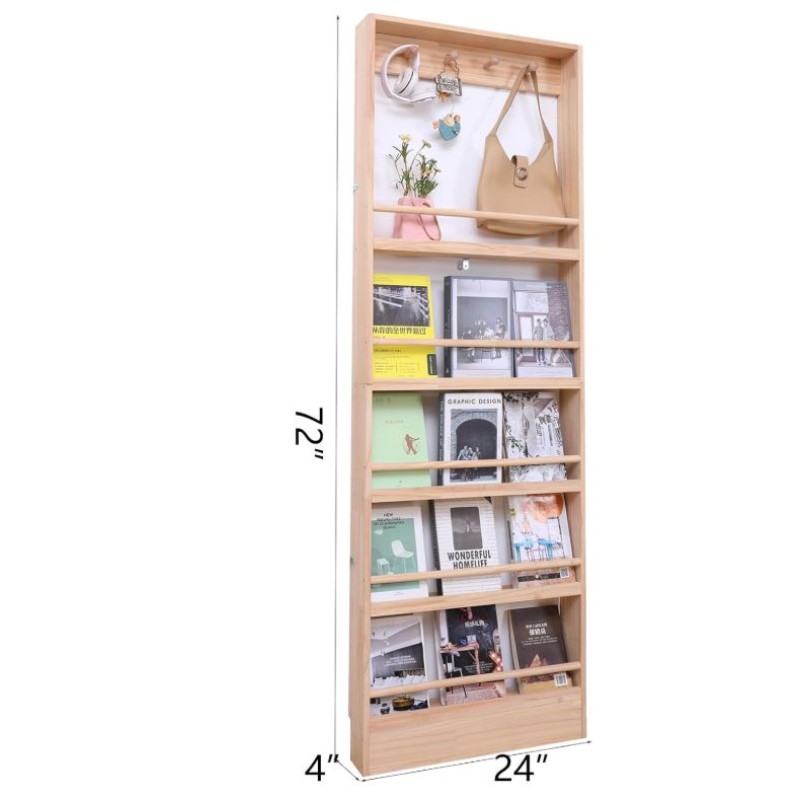 Wall Shelf Factory - Behind Door 5 Tiers with Hooks