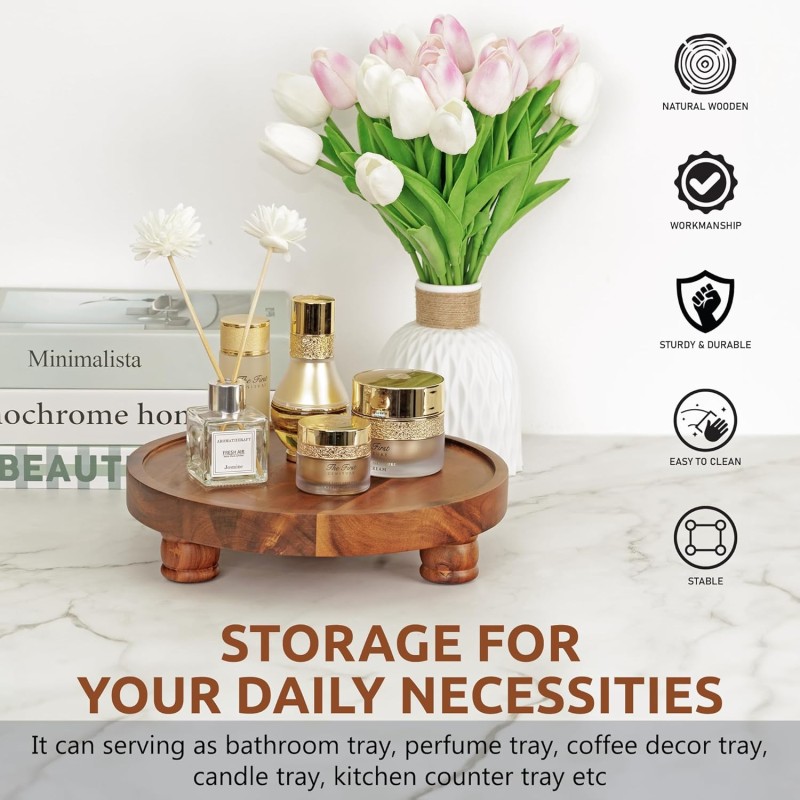 Round Tray Manufacturer - 10 inch Acacia Multifunctional Display