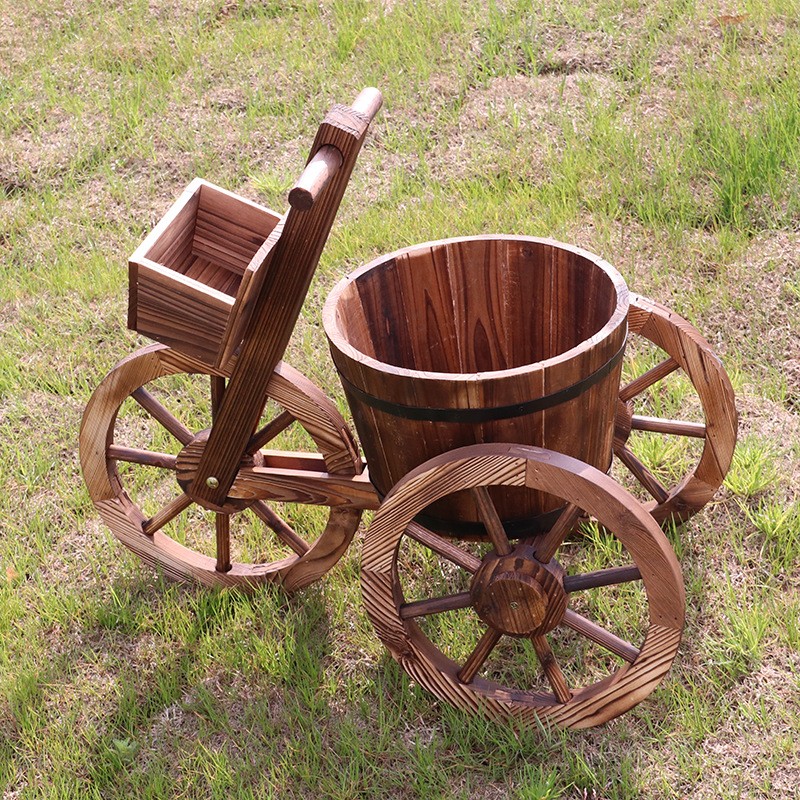 Planter Wagon Supplier - Barrel Tricycle Garden Decor