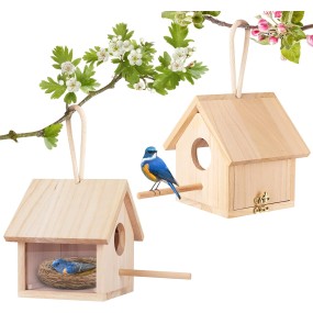 Bird House Factory - 2Pcs Wooden Hanging Decor