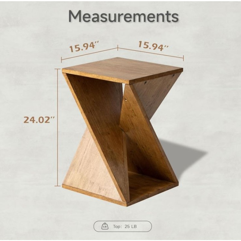 End Table Factory - Square Rustic Plant Stand