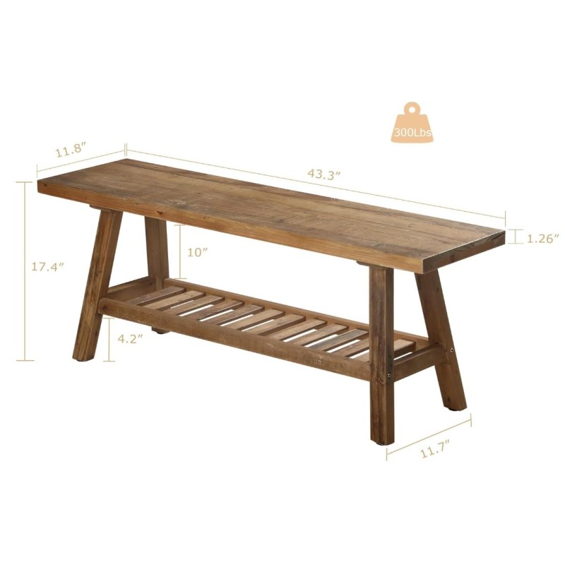 Storage Bench Manufacturer - 43.3inch Farmhouse Entryway