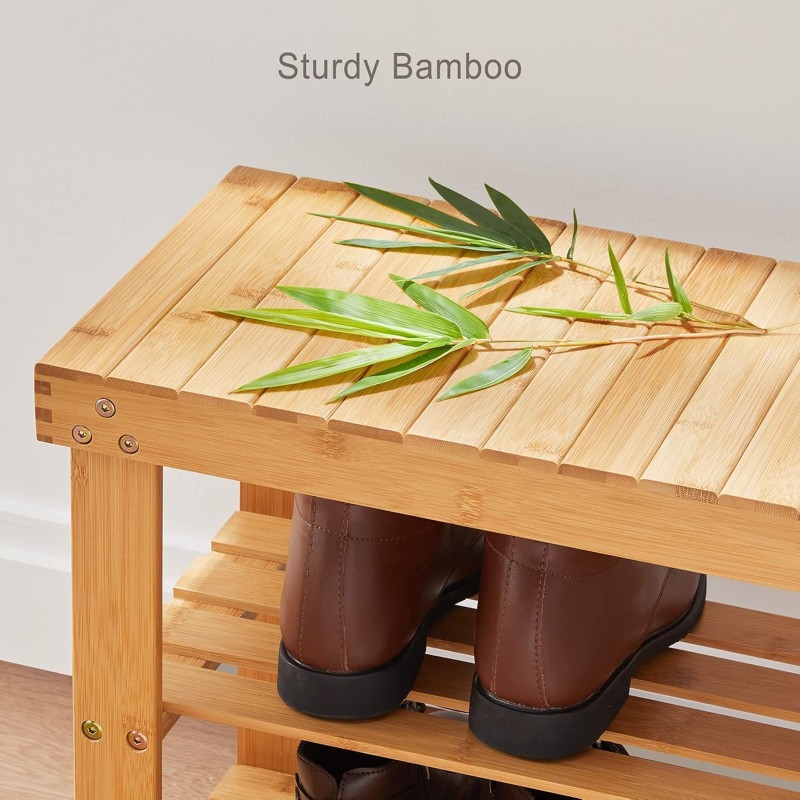 Shoe Rack Bench Manufacturer - 3 Tier Bamboo Sturdy Organizer