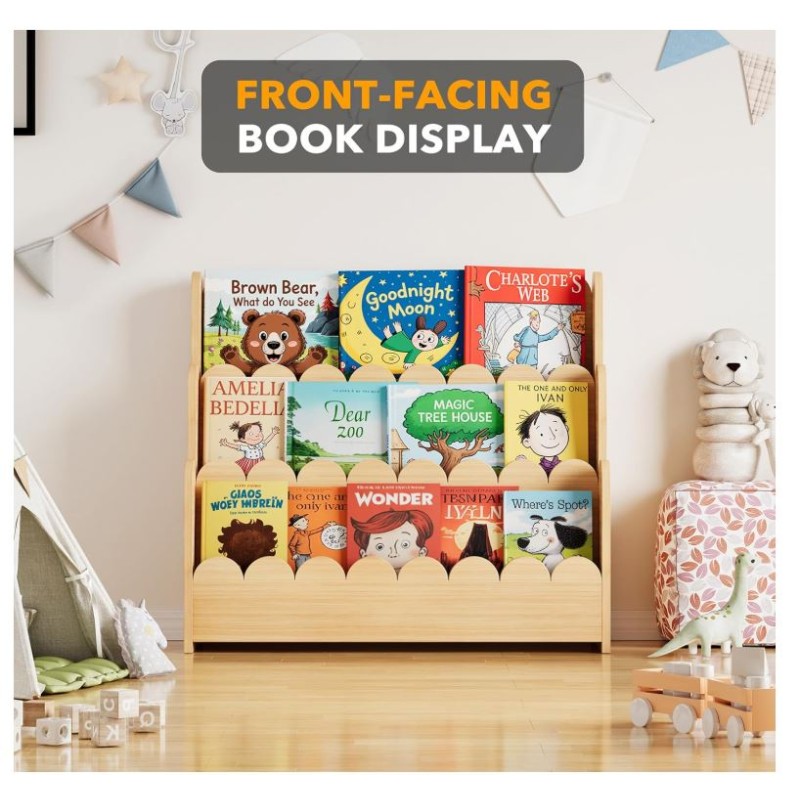 Bookshelf Supplier - 3 Tier Scalloped Montessori