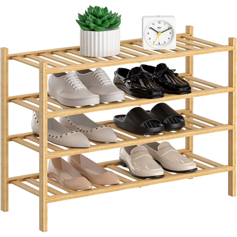 Shoe Rack Bench Manufacturer - 3 Layer Bamboo Space Saving