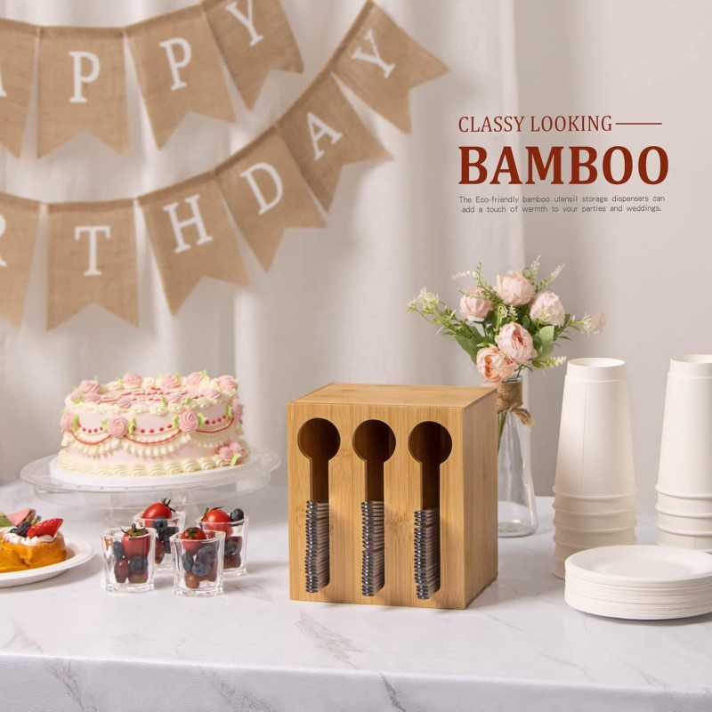 Bamboo Cutlery Rack Factory - Plastic Cutlery Organizer 3 Tier