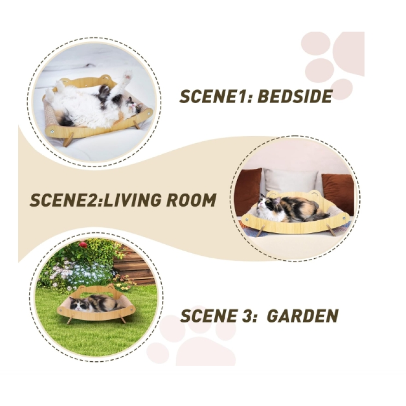 Cat Lounger Supplier - Wooden Scratch Pad Recliner Chair