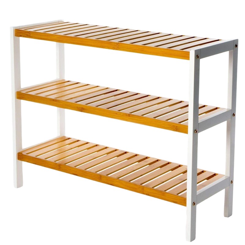 Shoe Rack Bench Manufacturer - 3 Layer Bamboo Space Saving