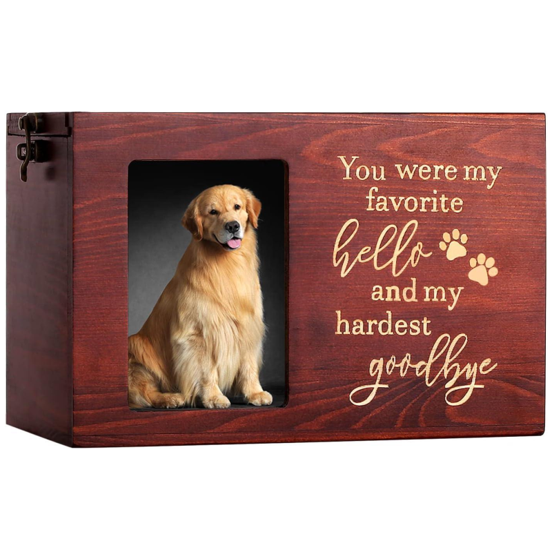 Pet Urn Manufacturer - Large Wooden with Photo Frame