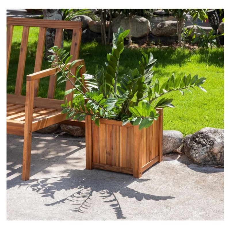 Planter Box Supplier - Acacia Wood Square Flower Pot