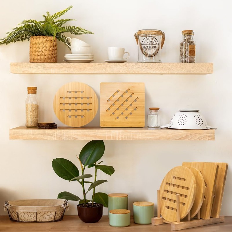 Bamboo Trivet Set Manufacturer - 12 Pack Hot Pad Mats