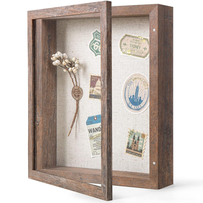 Shadow Box Frame Supplier - 8x10 Rustic Brown Memory Display