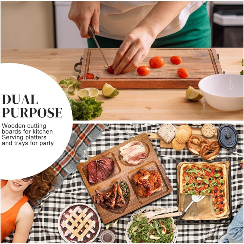 Cutting Board Factory - Retro Metal Handle Double Sided Set