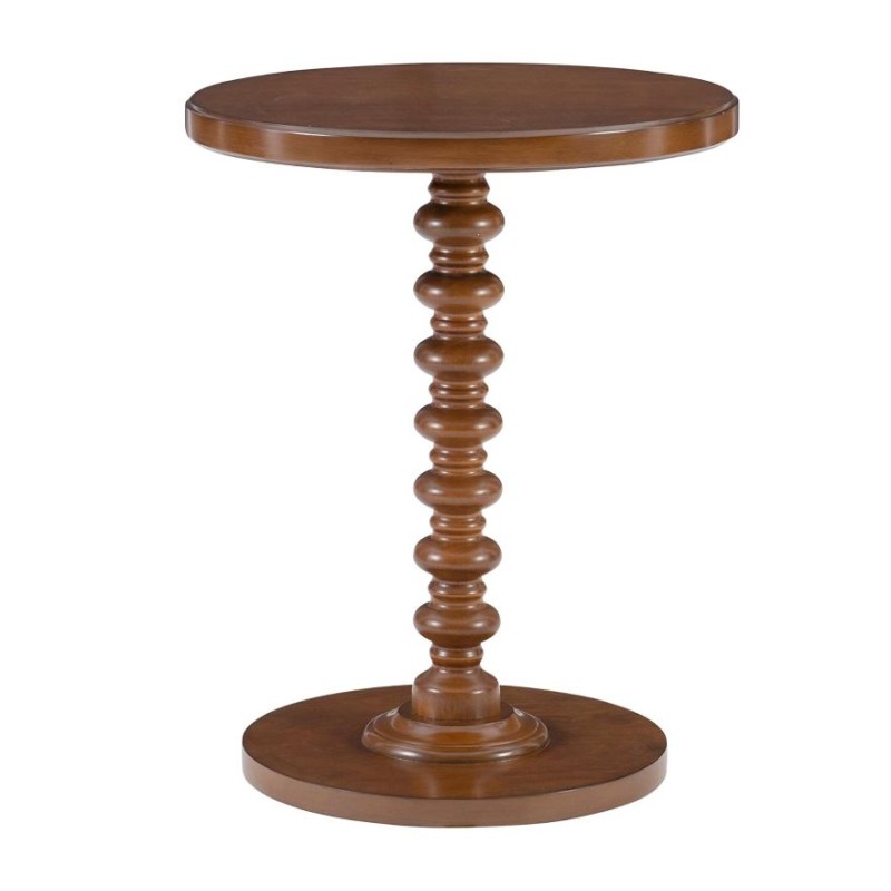 Side Table Supplier - Round Wood Turned Pedestal