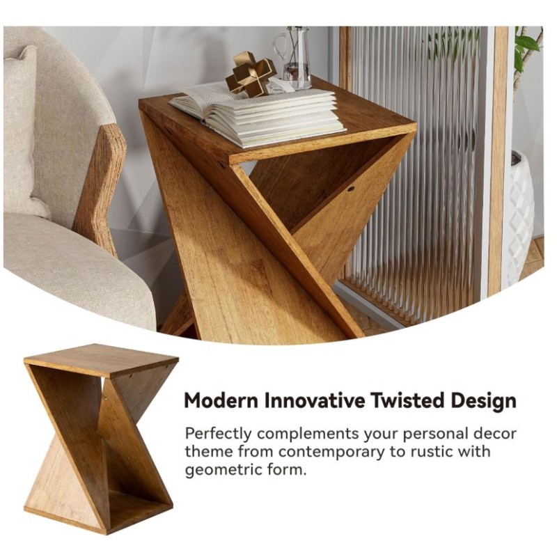 End Table Factory - Square Rustic Plant Stand