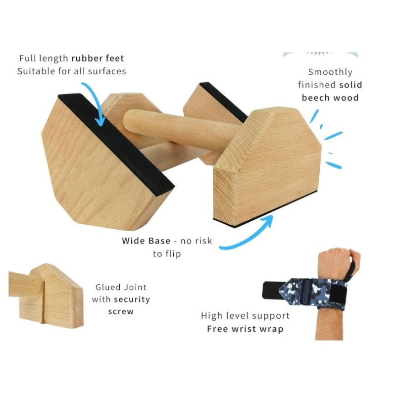 Parallettes Bars Factory - Wood Stand Push Up Bar