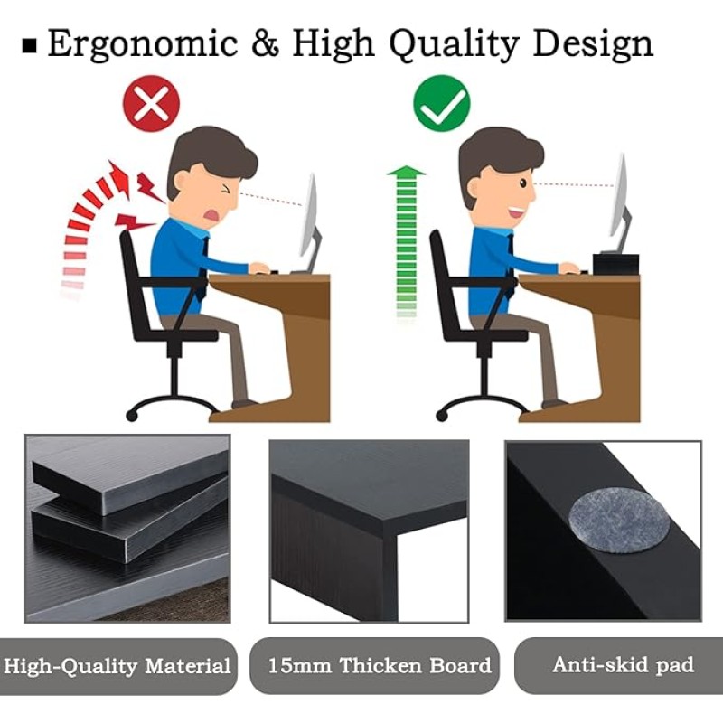 Monitor Stand Manufacturer - 2 Tier Black Desktop Organizer