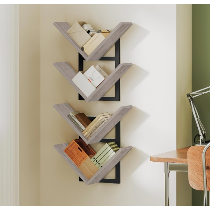 Corner Shelves Manufacturer - Set of 2 4 Tier Bookshelves