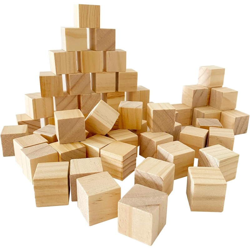 Wooden Cubes Manufacturer - Unfinished 1 Inch Pack of 50