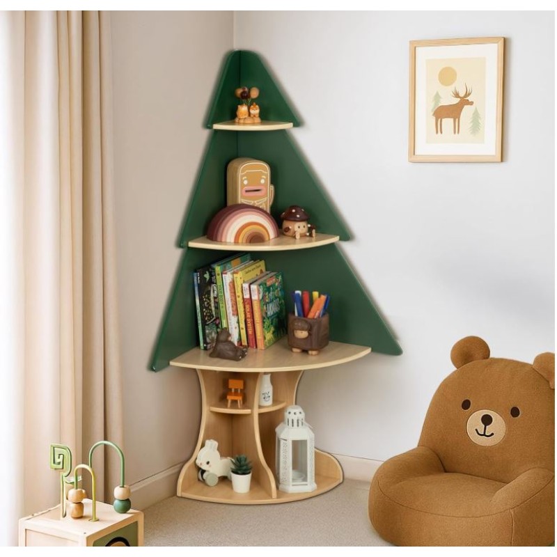 Corner Bookshelf Manufacturer - Tree Design with Storage