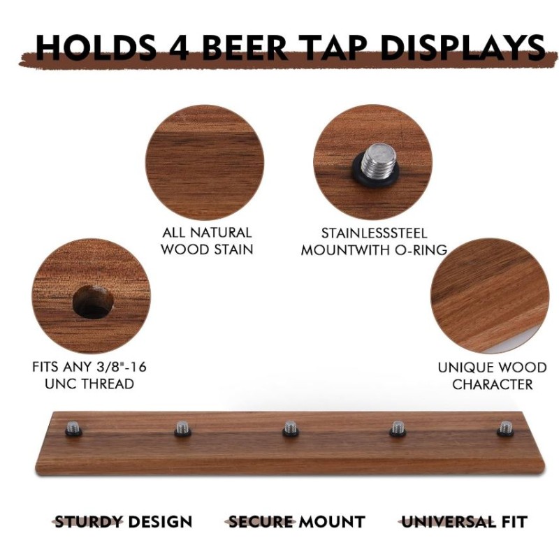 Beer Tap Handle Supplier - Acacia Wood Wall Mount Display