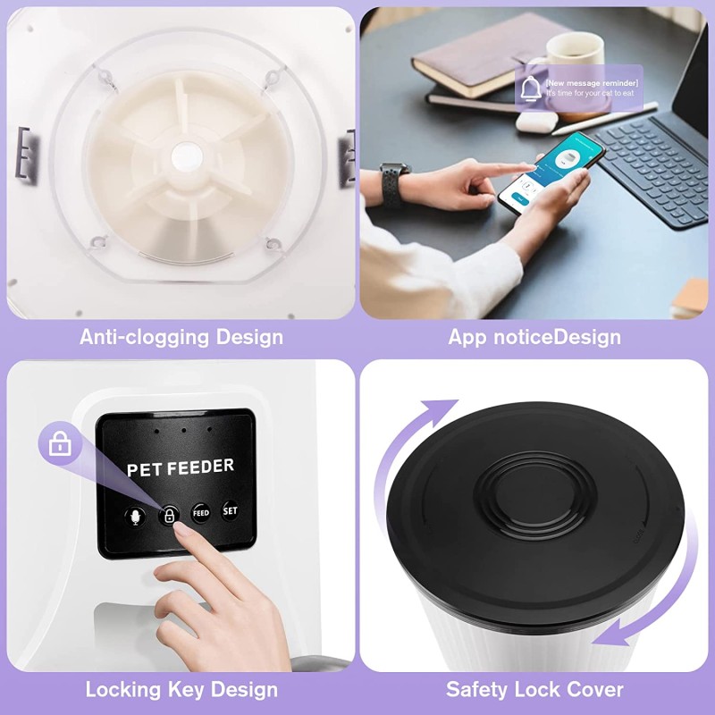 Smart Pet Feeder Supplier - Stainless Steel Removable 3L Automatic