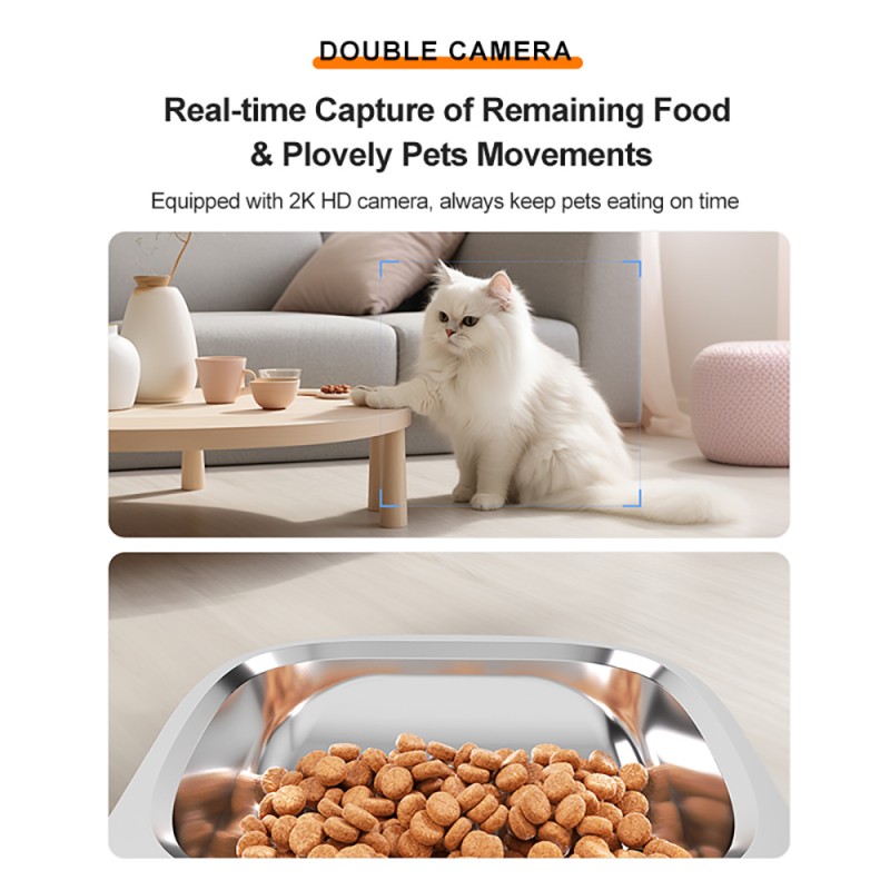 Automatic Pet Feeder Supplier - 6L Dual Camera Ai Smart App