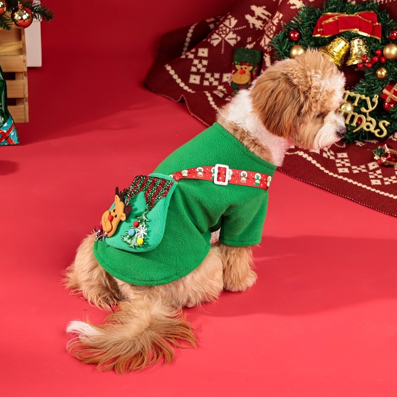 Pet Costume Supplier - Christmas T-shirt with Elk Backpack