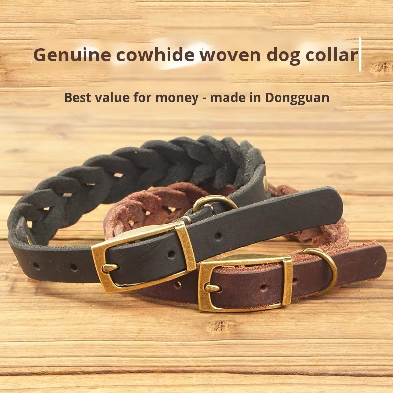 Pet Dog Collar Manufacturer - Modern Elegant Genuine Leather