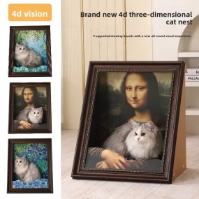 Cat Scratching Board Factory - Mona Lisa 4D Photo Frame