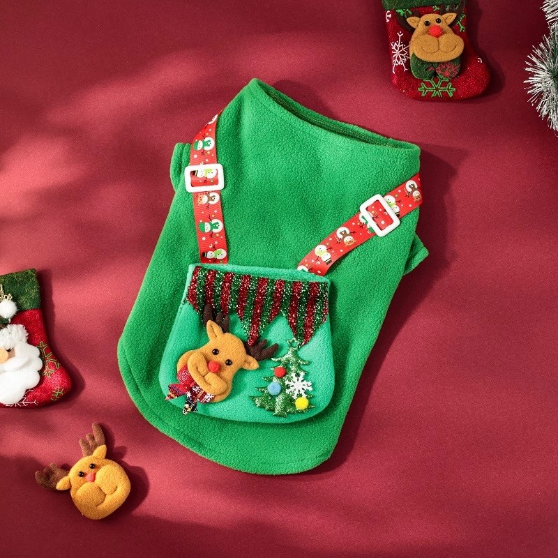 Pet Costume Supplier - Christmas T-shirt with Elk Backpack