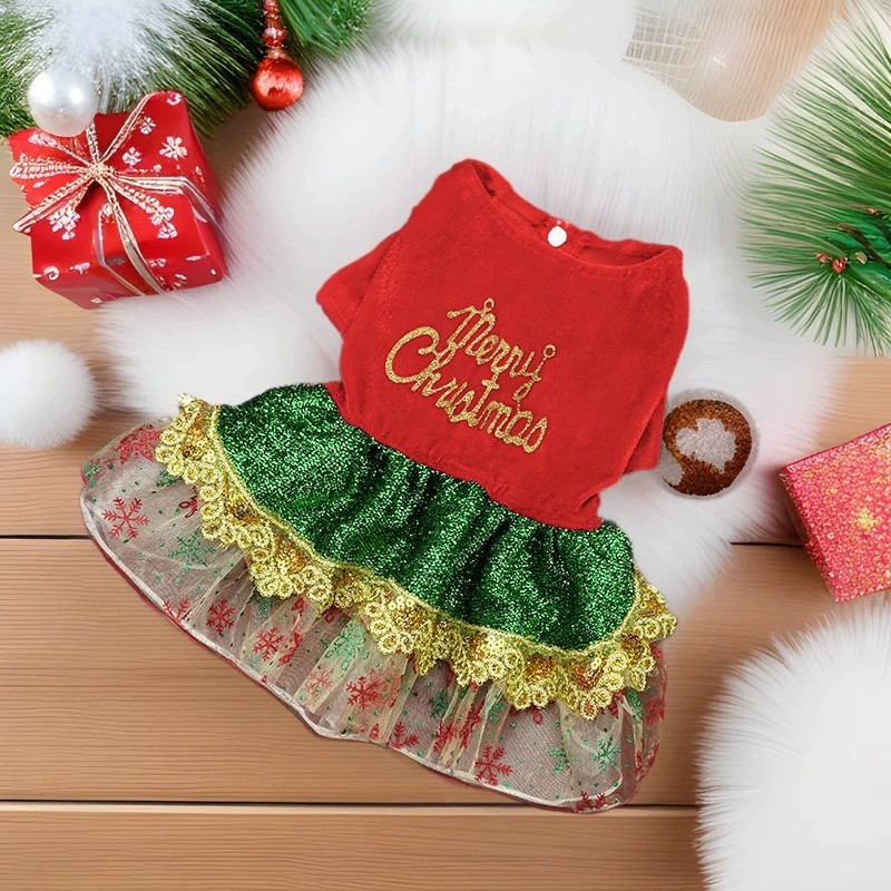 Dog Party Dress Manufacturer - Sequin Glitter Chiffon Skirt