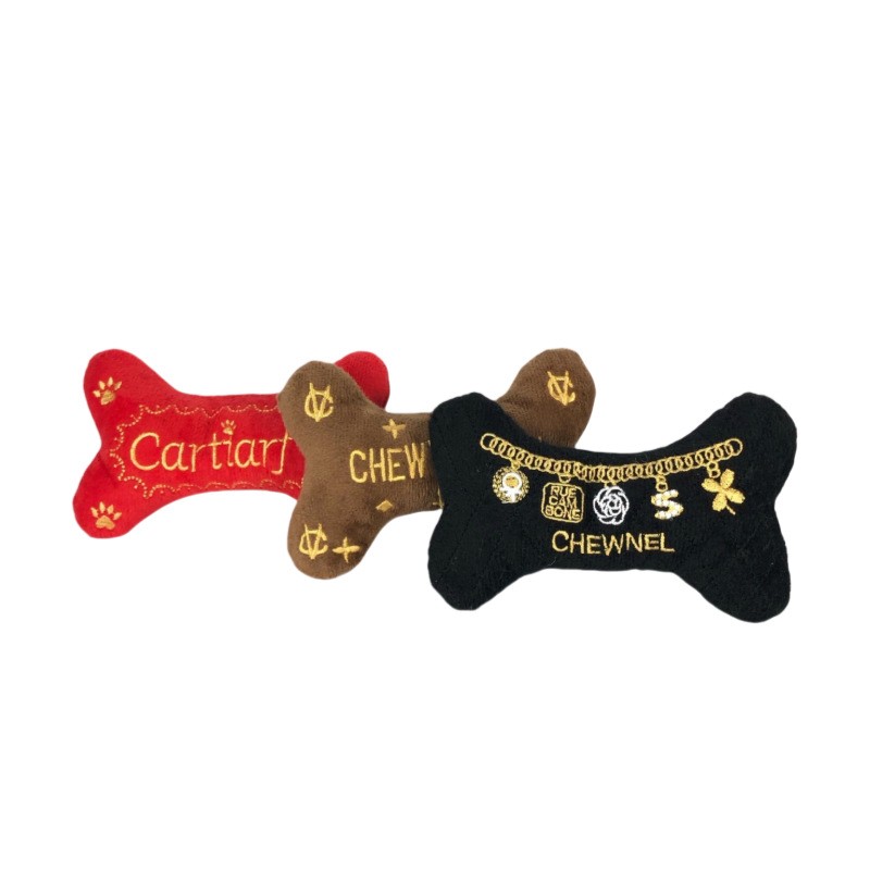 Dog Chew Toy Manufacturer - Luxury Squeaky Bone Shape Plush