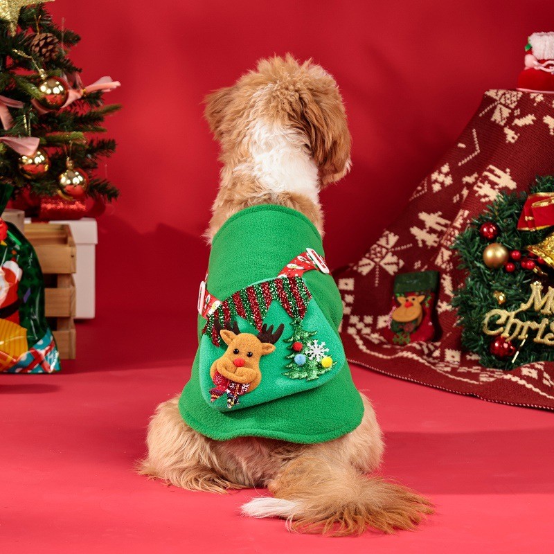 Pet Costume Supplier - Christmas T-shirt with Elk Backpack