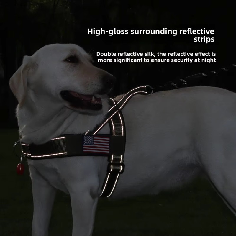 Dog Harness Set Factory - Fashionable Reflective Saddle Chest
