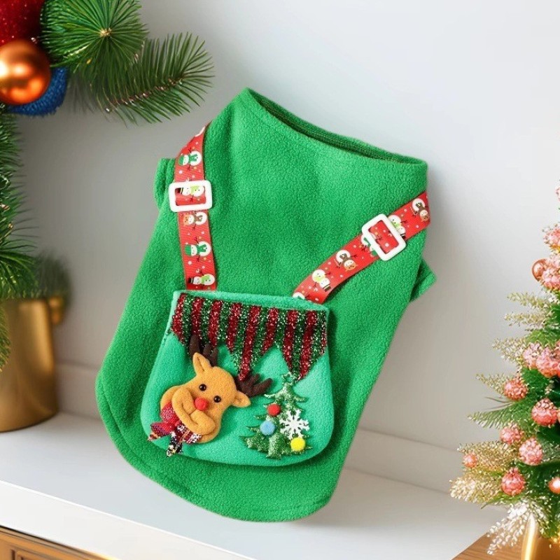 Pet Costume Supplier - Christmas T-shirt with Elk Backpack