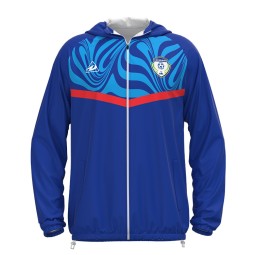 Football Windbreaker Manufacturer - Full Zip Blue Waterproof Jacket