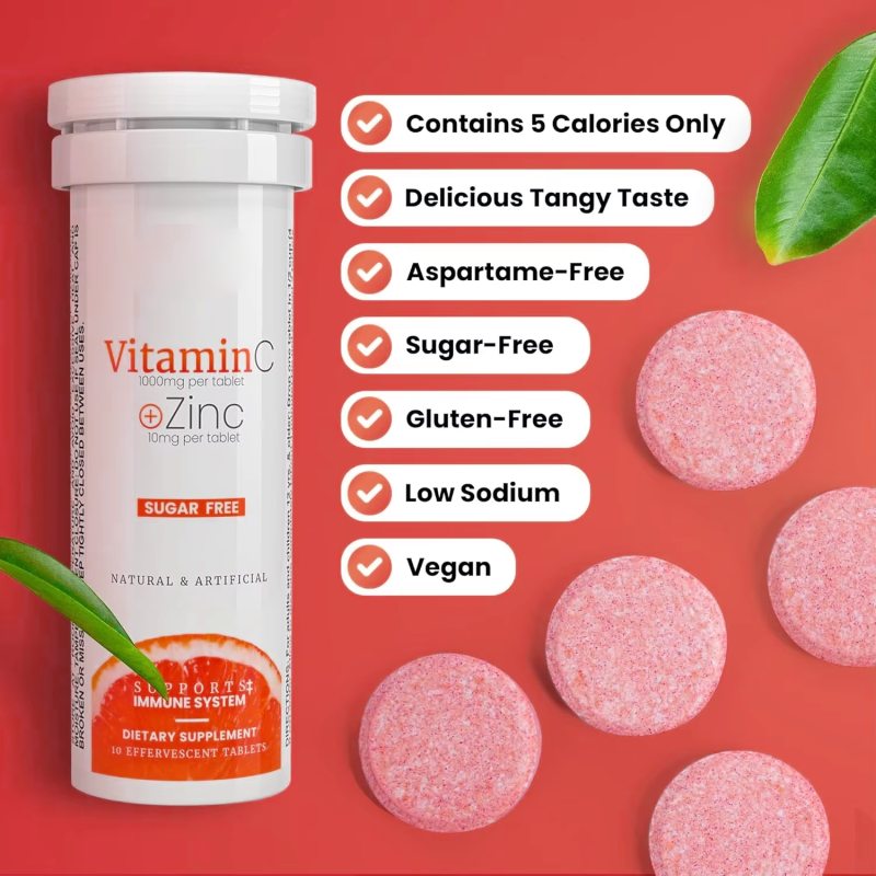 Vitamin C Effervescent Tablets Manufacturer - OEM Custom Sugar Free Zinc