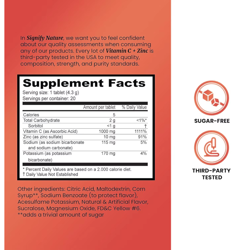 Vitamin C Effervescent Tablets Manufacturer - OEM Custom Sugar Free Zinc