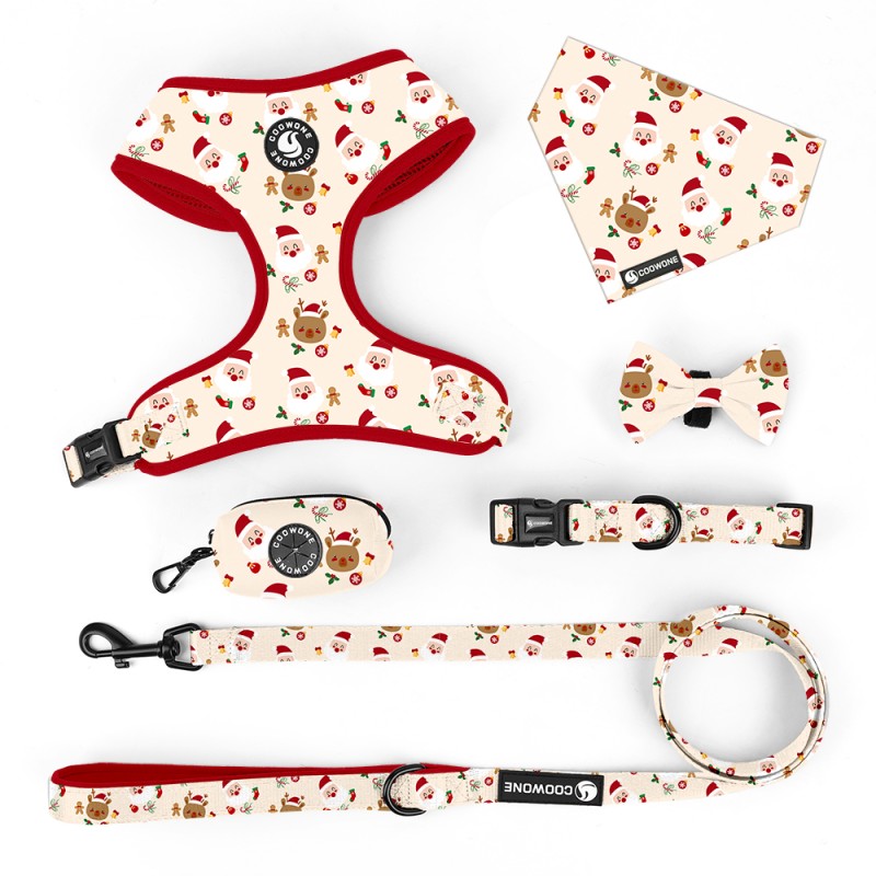 Dog Christmas Harness Manufacturer - Custom Adjustable Bandana Bow Tie