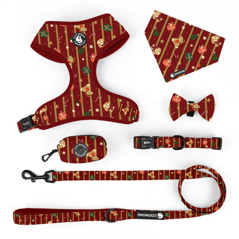Dog Christmas Harness Manufacturer - Custom Adjustable Bandana Bow Tie