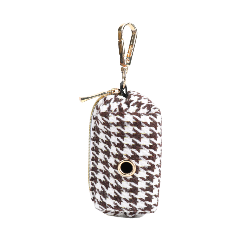 Poop Bag Holder Supplier - Small Houndstooth Pattern Fabric Material