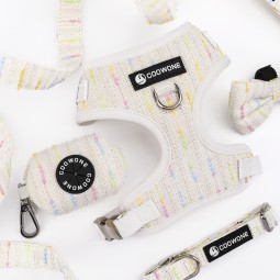 Dog Harness Set Factory - Adjustable Tweed Durable Stylish Design