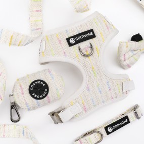 Dog Harness Set Factory - Adjustable Tweed Durable Stylish Design