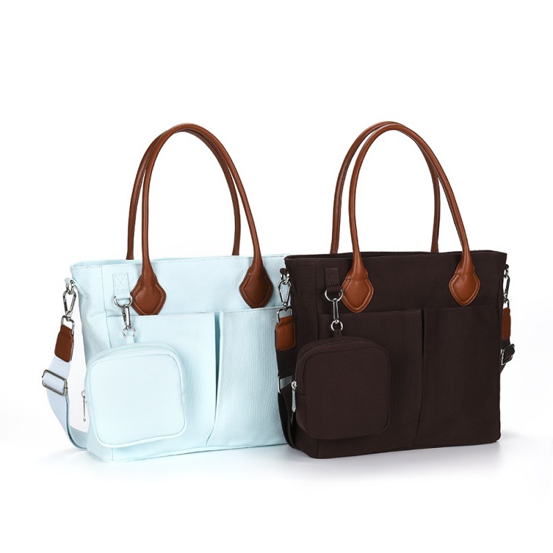 Tote Bag Supplier - Canvas Zipper Closure Leather Handle