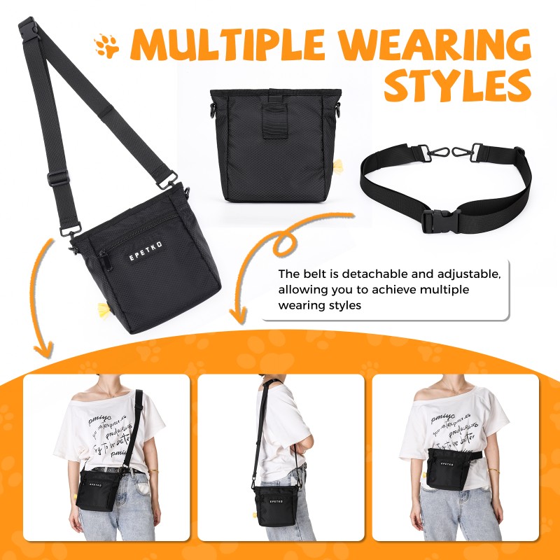 Pet Training Pouch Supplier - Rhombus Nylon Waterproof CrossBody