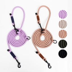 Dog Leash Factory - Stylish Braided Hands Free Leather Rope