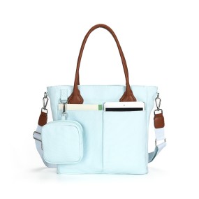 Tote Bag Supplier - Canvas Zipper Closure Leather Handle