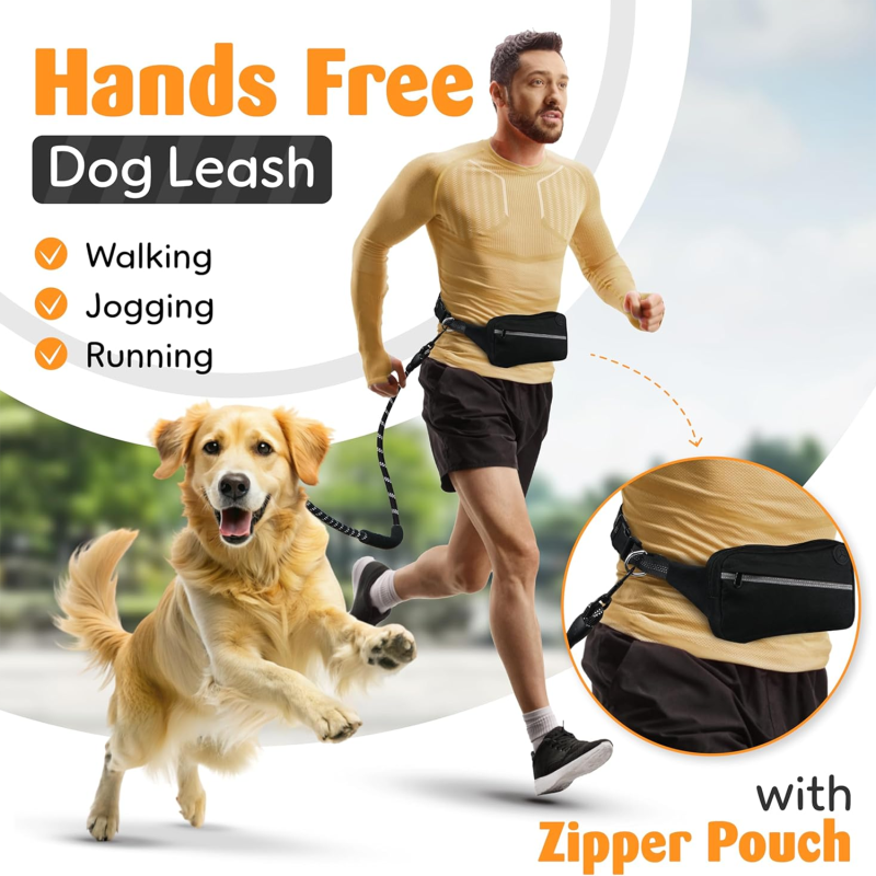 Dog Waist Leash Manufacturer - Heavy Duty Belt with Zipper Pouch