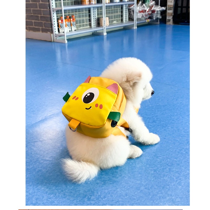 Dog Backpack Harness Supplier - Light Adjustable Cute with Carried Bag